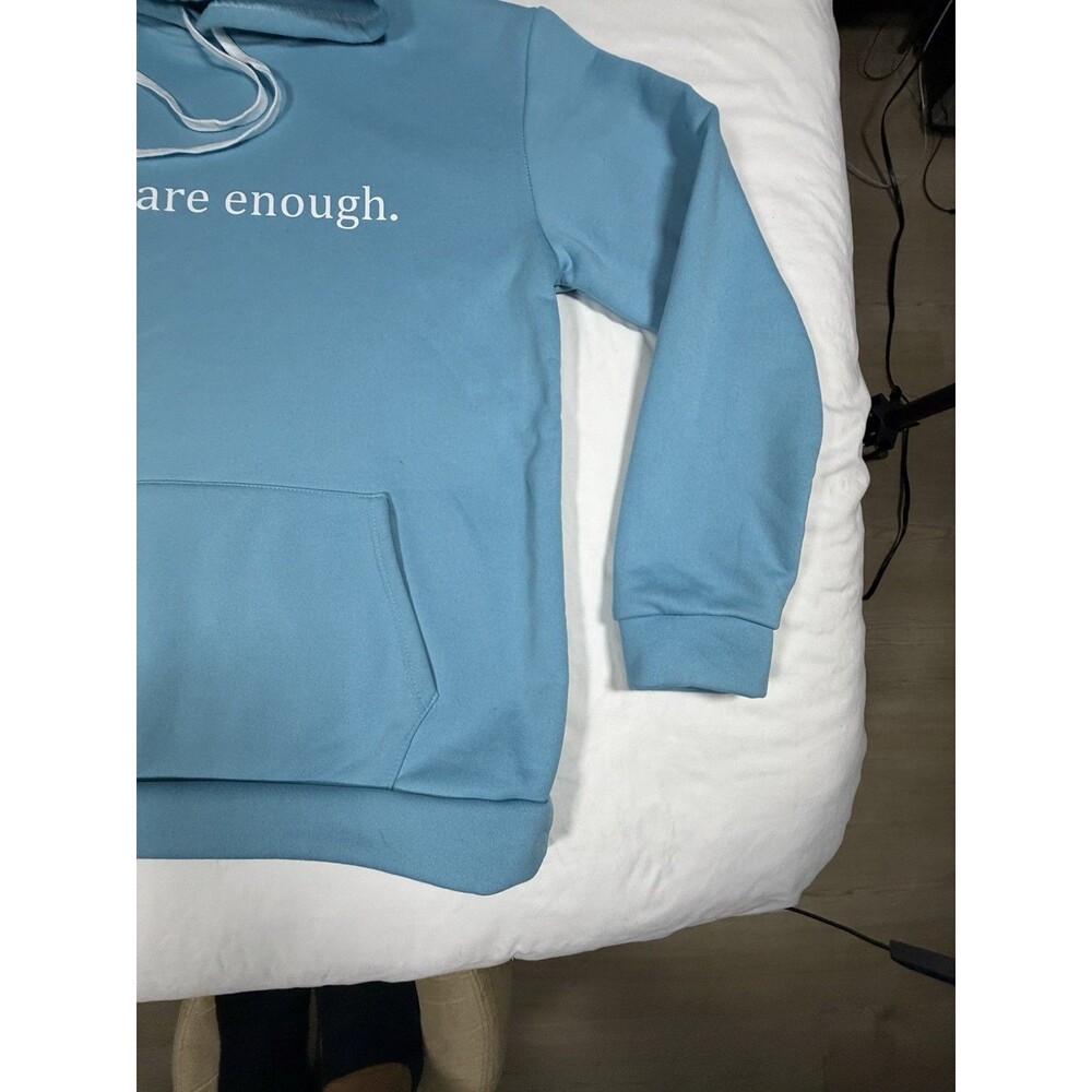 Dear Person Behind Me Hoodie Unisex XL Blue You Are Enough Graphic Pullover - Picture 9 of 9